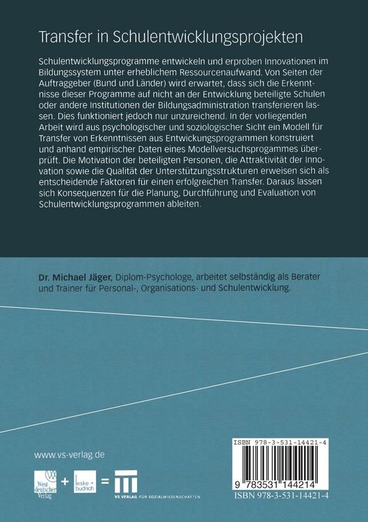 Produktbild: Transfer in Schulentwicklungsprojekten