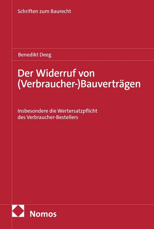 Produktbild: Der Widerruf von (Verbraucher-)Bauvertr&auml;gen