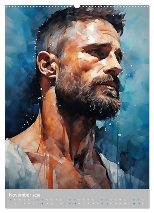 Produktbild: Gentlemen in Aquarell (Wandkalender 2026 DIN A2 hoch), CALVENDO Monatskalender