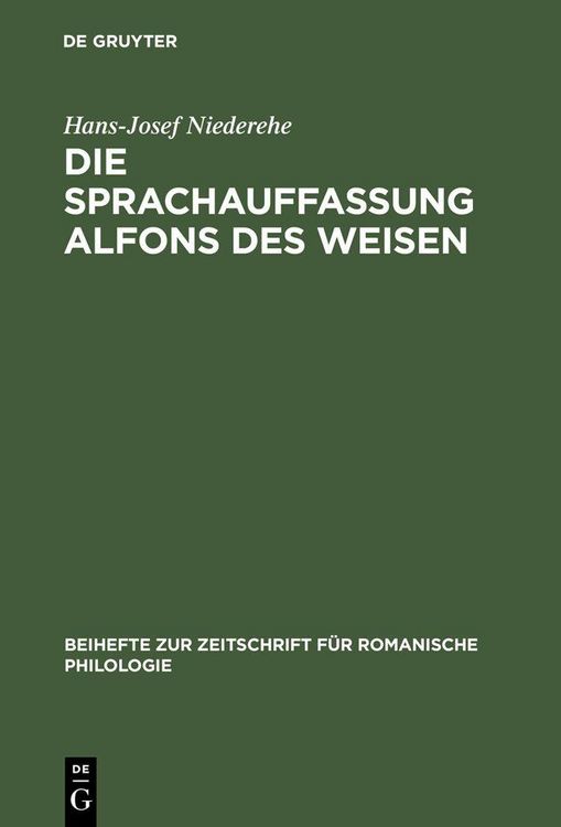 Produktbild: Die Sprachauffassung Alfons des Weisen