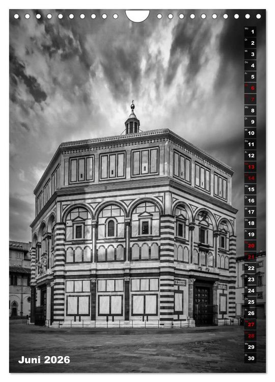 Produktbild: FLORENZ SCHWARZWEI&szlig; (Wandkalender 2026 DIN A4 hoch), CALVENDO Monatskalender