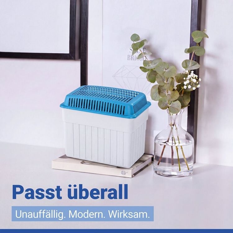 Produktbild: Luftentfeuchter 2 kg Blau, f&uuml;r R&auml;ume bis 160 m&sup3;