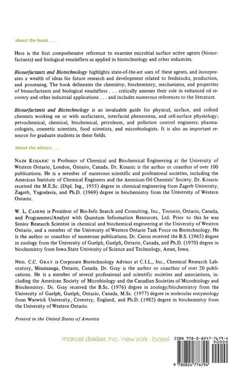 Produktbild: Biosurfactants and Biotechnology