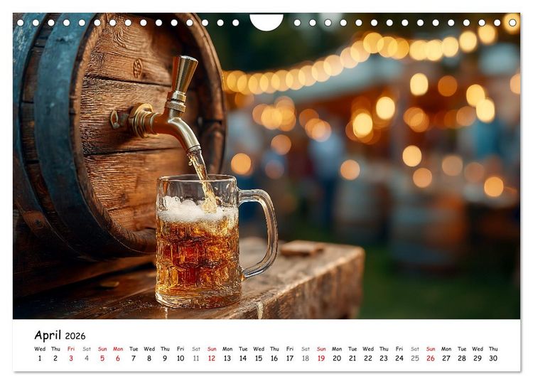 Produktbild: A Year of Beer - Bavarian Brews and Scenic Views (Wall Calendar 2026 DIN A4 landscape), CALVENDO 12 Month Wall Calendar