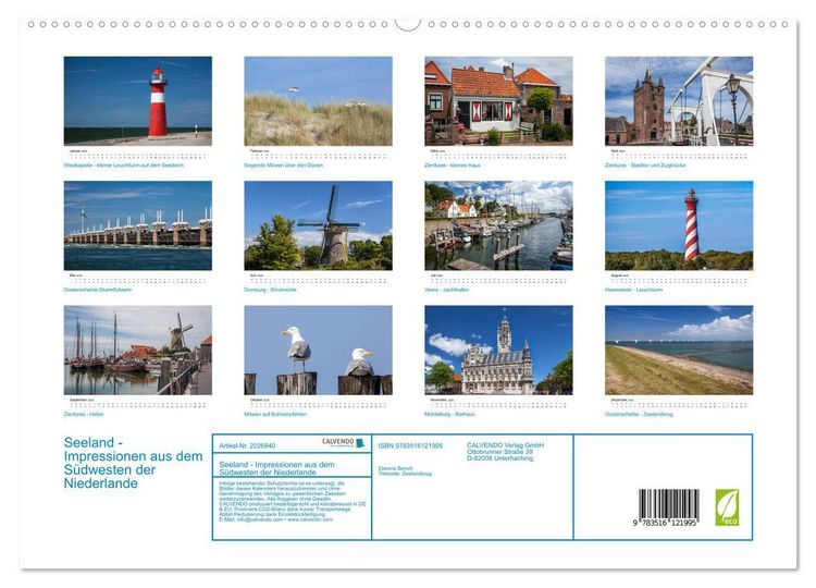 Produktbild: Seeland - Impressionen aus dem S&uuml;dwesten der Niederlande (hochwertiger Premium Wandkalender 2026 DIN A2 quer), Kunstdruck in Hochglanz