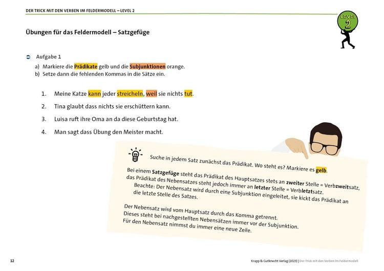 Produktbild: Der Trick mit den Verben im Feldermodell &ndash; Trainingsheft