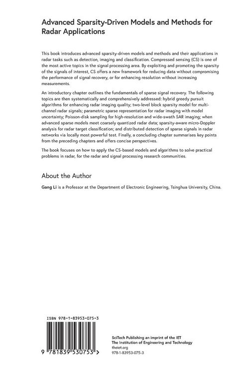Produktbild: Advanced Sparsity-Driven Models and Methods for Radar Applications