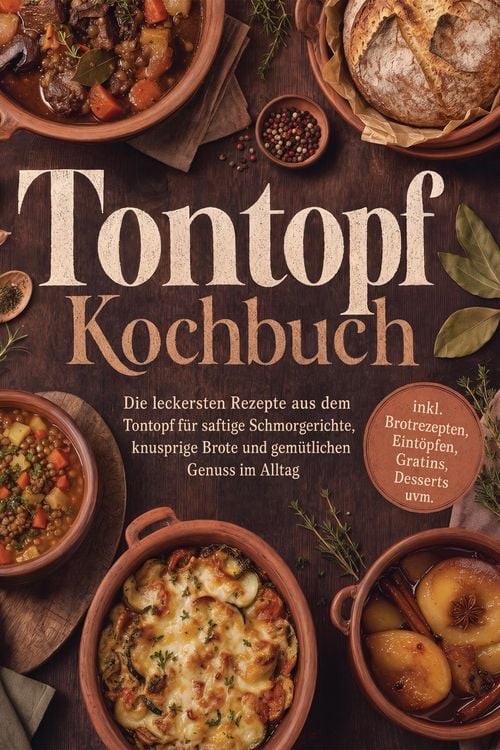 Produktbild: Tontopf Kochbuch: Die leckersten Rezepte aus dem Tontopf f&uuml;r saftige Schmorgerichte, knusprige Brote und gem&uuml;tlichen Genuss im Alltag - inkl. Brotreze