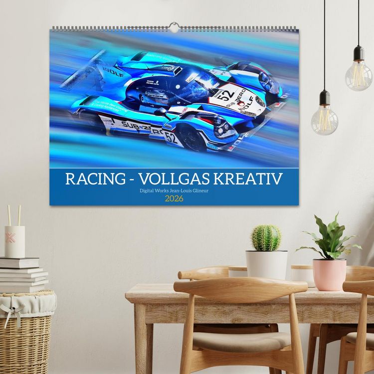 Produktbild: Racing - Vollgas kreativ (Wandkalender 2026 DIN A2 quer), CALVENDO Monatskalender