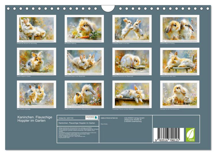 Produktbild: Kaninchen. Flauschige Hoppler im Garten (Wandkalender 2027 DIN A4 quer), CALVENDO Monatskalender