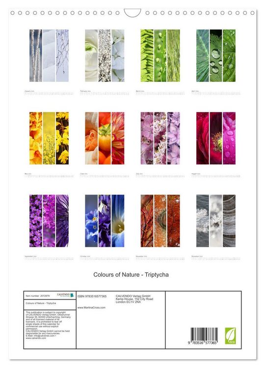 Produktbild: Colours of Nature - Triptycha (Wall Calendar 2026 DIN A3 portrait), CALVENDO 12 Month Wall Calendar