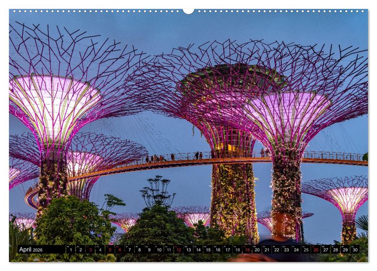 Produktbild: Asien - Singapur (hochwertiger Premium Wandkalender 2026 DIN A2 quer), Kunstdruck in Hochglanz