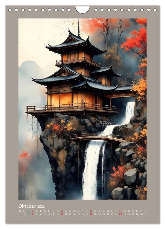 Produktbild: Berge, Pagoden, Tempel (Wandkalender 2026 DIN A4 hoch), CALVENDO Monatskalender