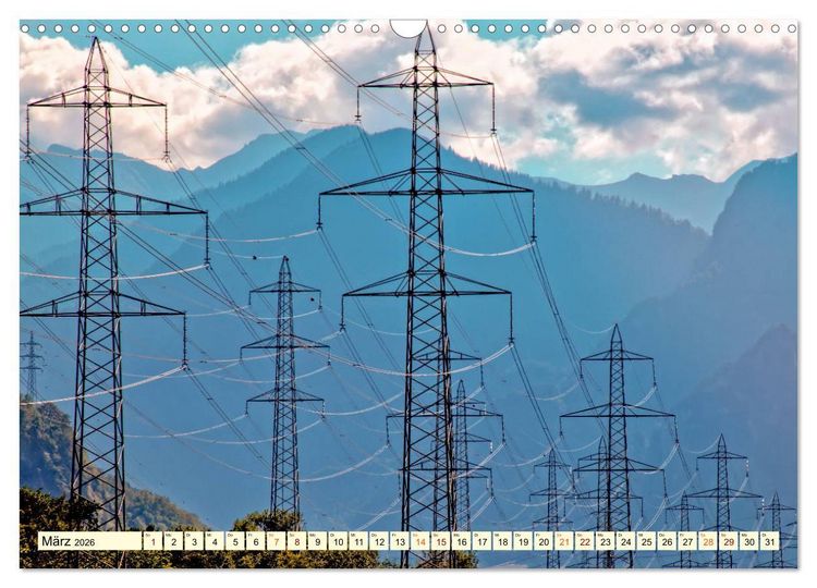 Produktbild: Strommasten - Wege des Stroms (Wandkalender 2026 DIN A3 quer), CALVENDO Monatskalender