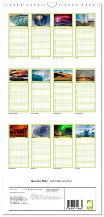 Produktbild: Familienplaner 2026 - Gewaltige Natur - bedrohlich und sch&ouml;n mit 5 Spalten (Wandkalender, 21 x 45 cm) CALVENDO