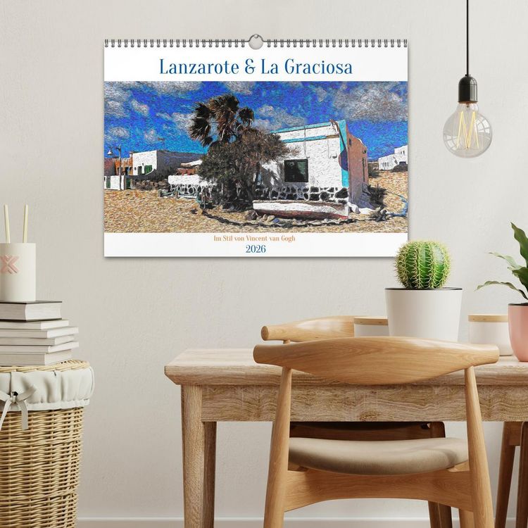 Produktbild: Lanzarote & La Graciosa - Im Stil von Vicent van Gogh (Wandkalender 2026 DIN A3 quer), CALVENDO Monatskalender
