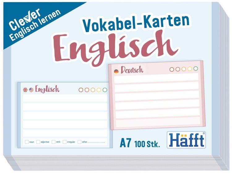 Produktbild: Vokabel-Karten Englisch 100 St&uuml;ck A7