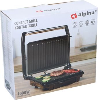 Produktbild: ALPINA Kontaktgrill, 230V, 1000W, Silber