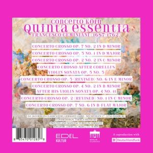 Produktbild: Geminiani:Quinta Essentia
