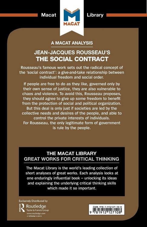 Produktbild: An Analysis of Jean-Jacques Rousseau's The Social Contract