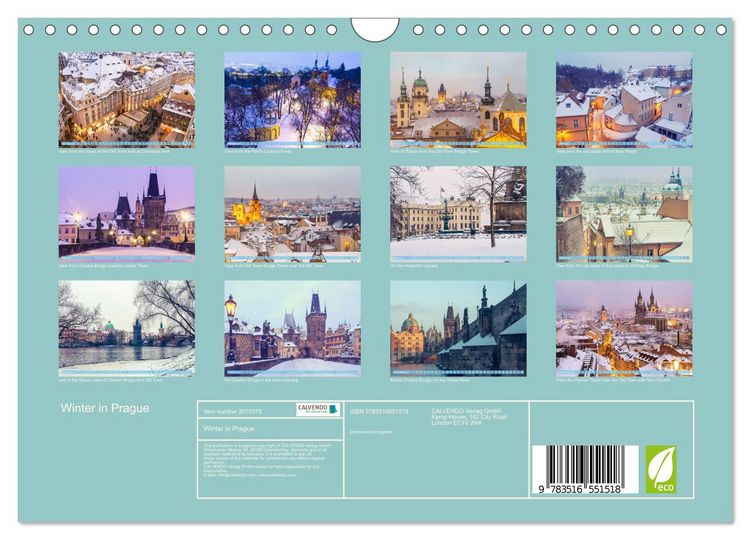 Produktbild: Winter in Prague (Wall Calendar 2026 DIN A4 landscape), CALVENDO 12 Month Wall Calendar