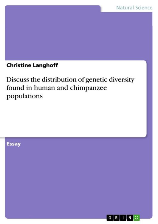 Produktbild: Discuss the distribution of genetic diversity found in human and chimpanzee populations