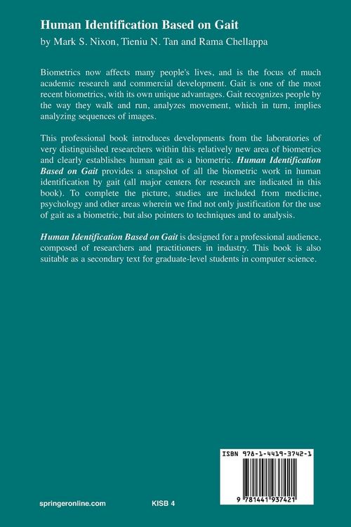 Produktbild: Human Identification Based on Gait
