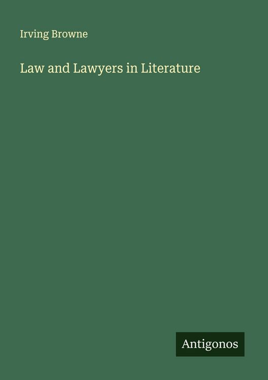 Produktbild: Law and Lawyers in Literature