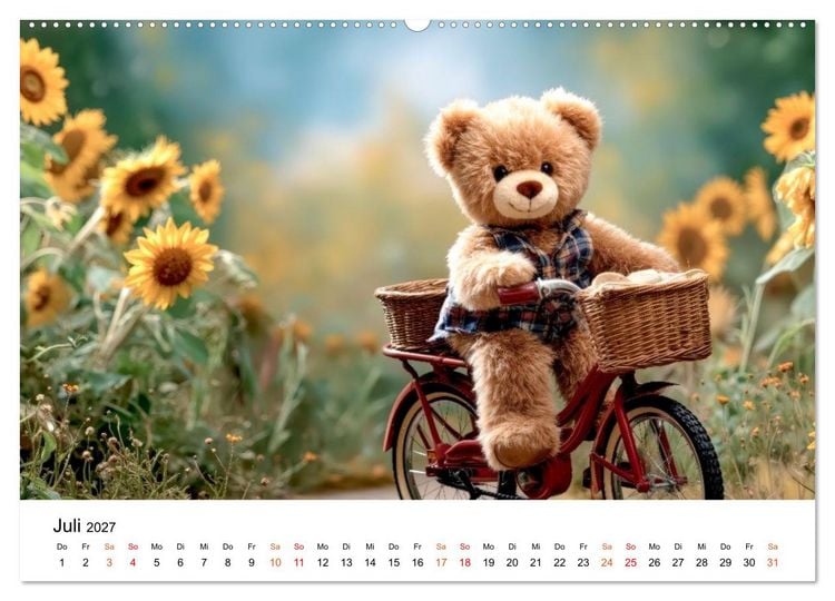 Produktbild: Teddyb&auml;r - klein aber oho (hochwertiger Premium Wandkalender 2027 DIN A2 quer), Kunstdruck in Hochglanz