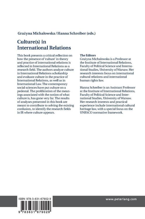 Produktbild: Culture(s) in International Relations