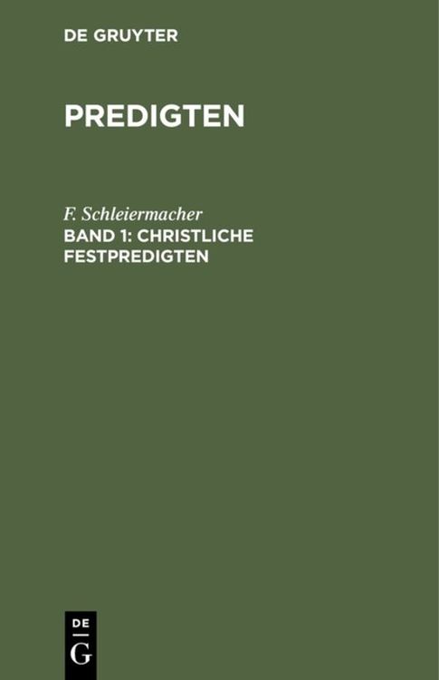 Produktbild: Christliche Festpredigten, Band 1