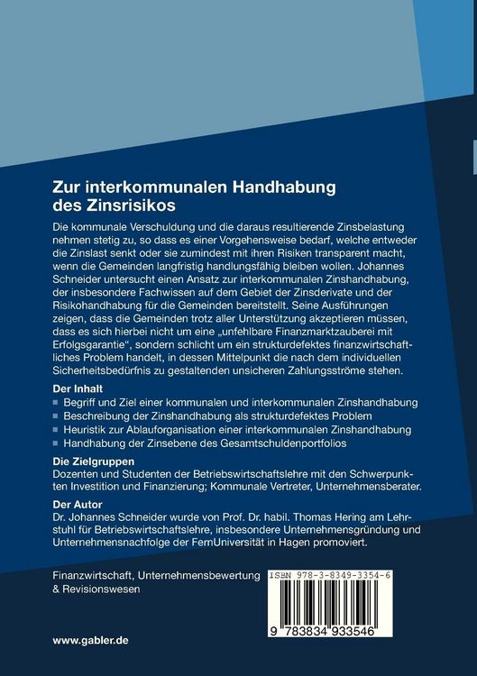 Produktbild: Zur interkommunalen Handhabung des Zinsrisikos