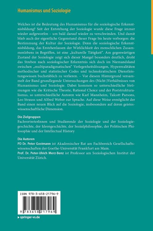 Produktbild: Humanismus und Soziologie