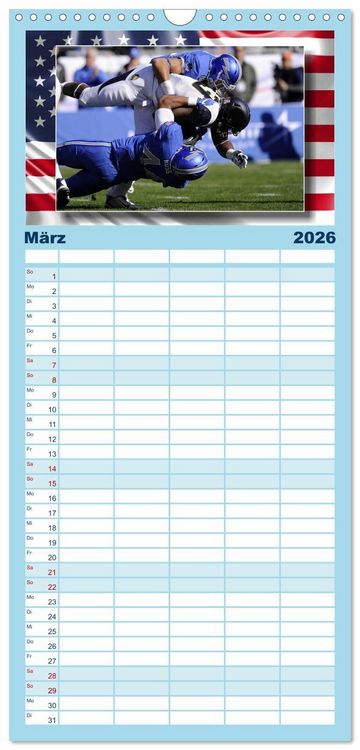 Produktbild: Familienplaner 2026 - American Football - Kickoff mit 5 Spalten (Wandkalender, 21 x 45 cm) CALVENDO