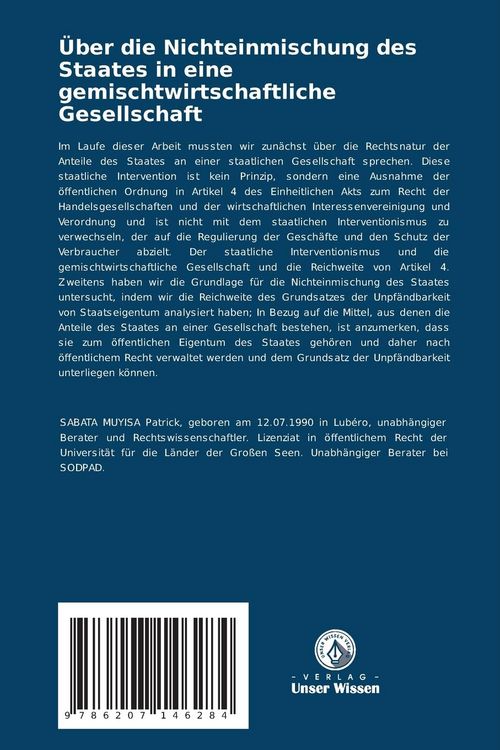 Produktbild: &Uuml;ber die Nichteinmischung des Staates in eine gemischtwirtschaftliche Gesellschaft