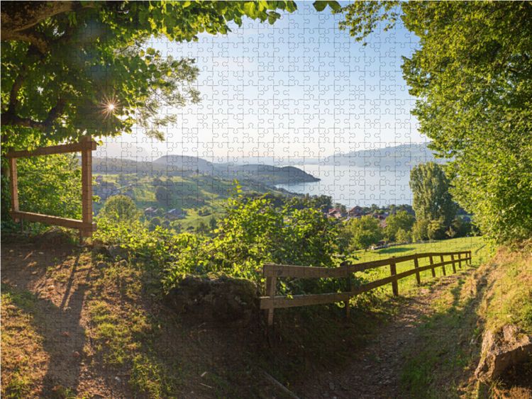 Produktbild: CALVENDO Puzzle Blick zum Thunersee vom B&uuml;el | 1000 Teile Lege-Gr&ouml;&szlig;e 64x48cm Foto-Puzzle f&uuml;r gl&uuml;ckliche Stunden