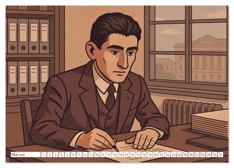 Produktbild: Franz Kafka (Tischkalender 2026 DIN A5 quer), CALVENDO Monatskalender