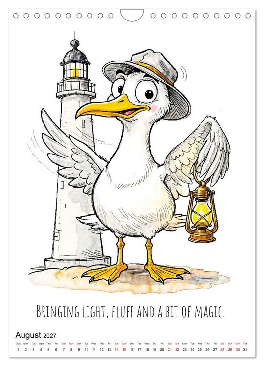 Produktbild: Seagull Shenanigan - A Coastal Year in Feathers (Wall Calendar 2027 DIN A4 portrait), CALVENDO 12 Month Wall Calendar