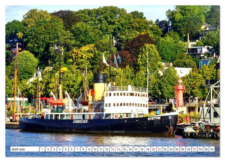 Produktbild: elbabw&auml;rts - Von Hamburg nach Cuxhaven (Wandkalender 2026 DIN A2 quer), CALVENDO Monatskalender