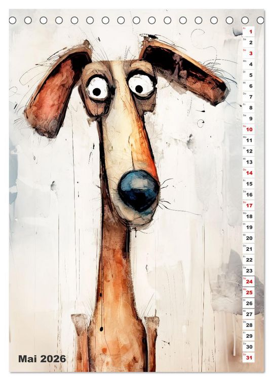 Produktbild: Hund mit Pfiff (Tischkalender 2026 DIN A5 hoch), CALVENDO Monatskalender