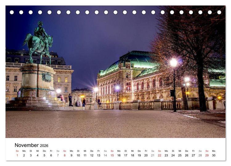 Produktbild: Wien nach Sonnenuntergang (Tischkalender 2026 DIN A5 quer), CALVENDO Monatskalender
