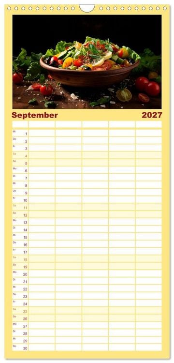 Produktbild: Familienplaner 2027 - Fastfood &Auml;sthetik mit 5 Spalten (Wandkalender, 21 x 45 cm) CALVENDO