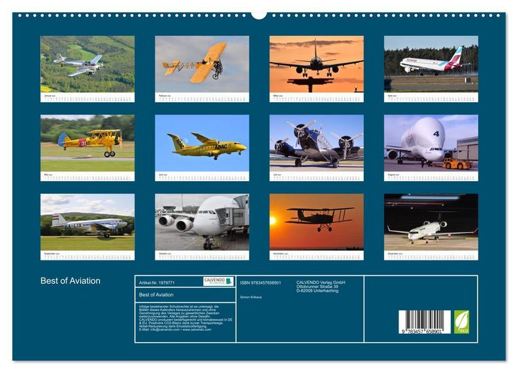 Produktbild: Best of Aviation (hochwertiger Premium Wandkalender 2026 DIN A2 quer), Kunstdruck in Hochglanz