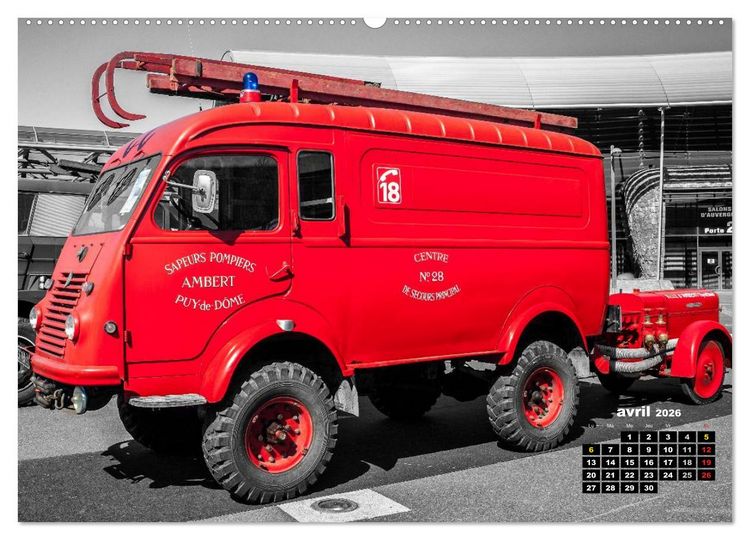 Produktbild: V&Eacute;HICULES de POMPIERS VINTAGE (Calendrier mural 2026 DIN A2 vertical) calendrier de bureau