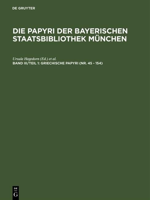 Produktbild: Griechische Papyri (Nr. 45 - 154)