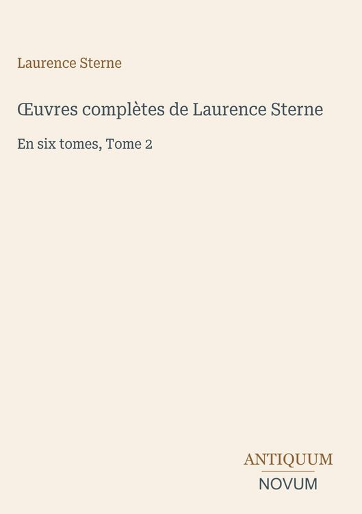 Produktbild: &iquest;uvres compl&egrave;tes de Laurence Sterne