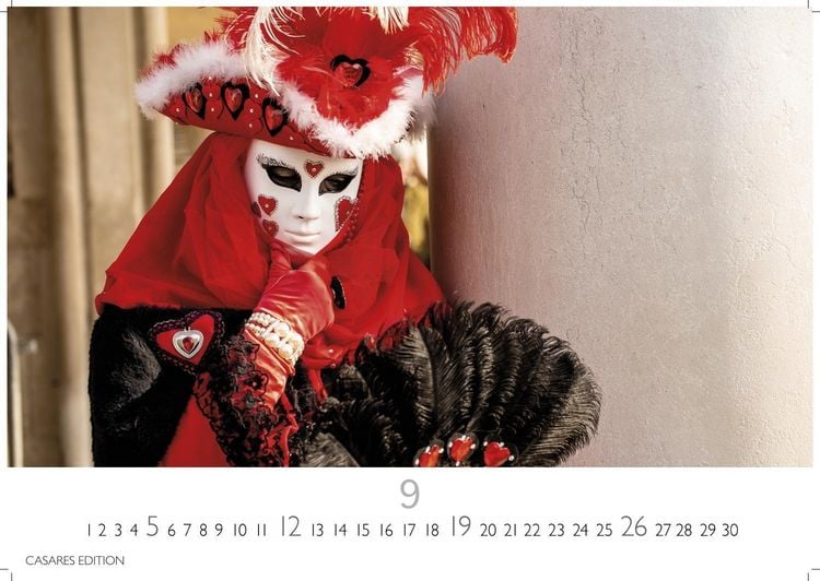 Produktbild: Venedig Karneval Kalender 2027 &ndash; Wandkalender | Fotokalender Italien 24x35 cm -. mit Karneval-Fotos, fantasievollen Masken und Kost&uuml;men