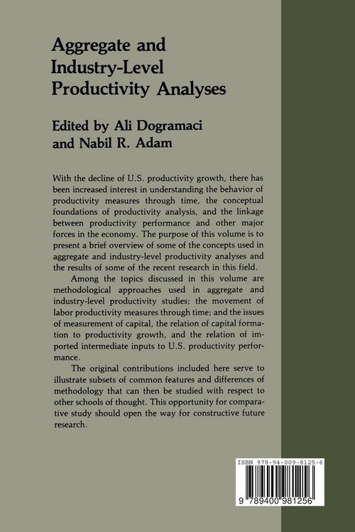 Produktbild: Aggregate and Industry-Level Productivity Analyses