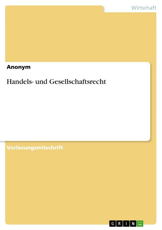 Produktbild: Handels- und Gesellschaftsrecht