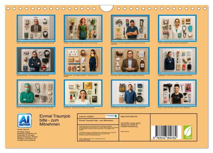 Produktbild: Einmal Traumjob bitte - zum Mitnehmen (Wandkalender 2027 DIN A4 quer), CALVENDO Monatskalender